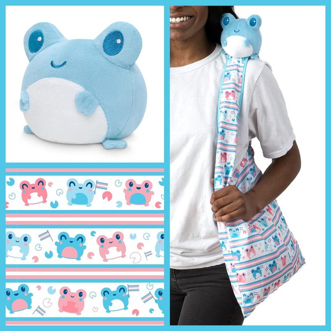 Hovedbilde Plushie Tote Bag Blue Frog/Transgender Pride